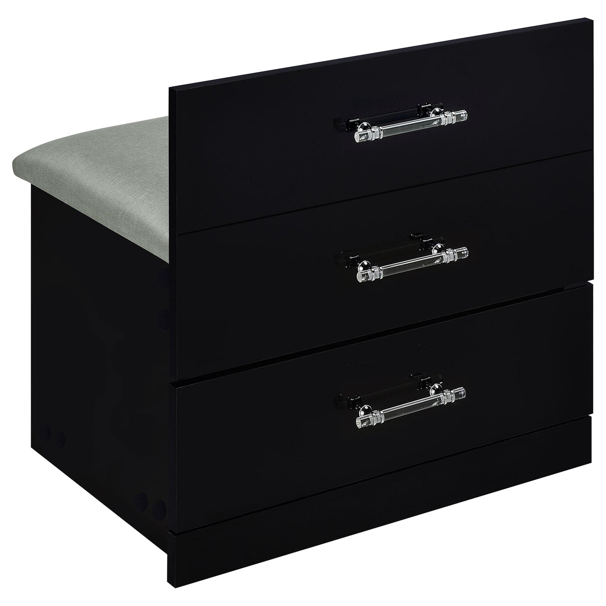Danbury 3-drawer Makeup Vanity & Stool Set Black High Gloss from Coaster - Luna Furniture