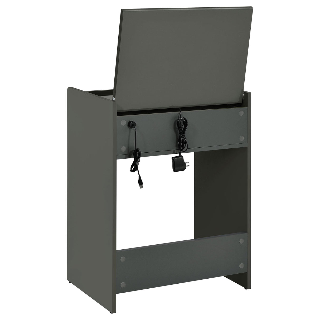 Danbury 3-drawer Makeup Vanity & Stool Set Grey High Gloss from Coaster - Luna Furniture
