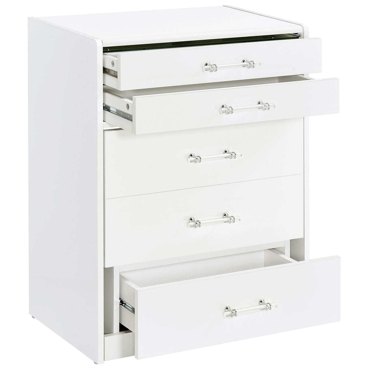Danbury 3-drawer Makeup Vanity & Stool Set White High Gloss from Coaster - Luna Furniture