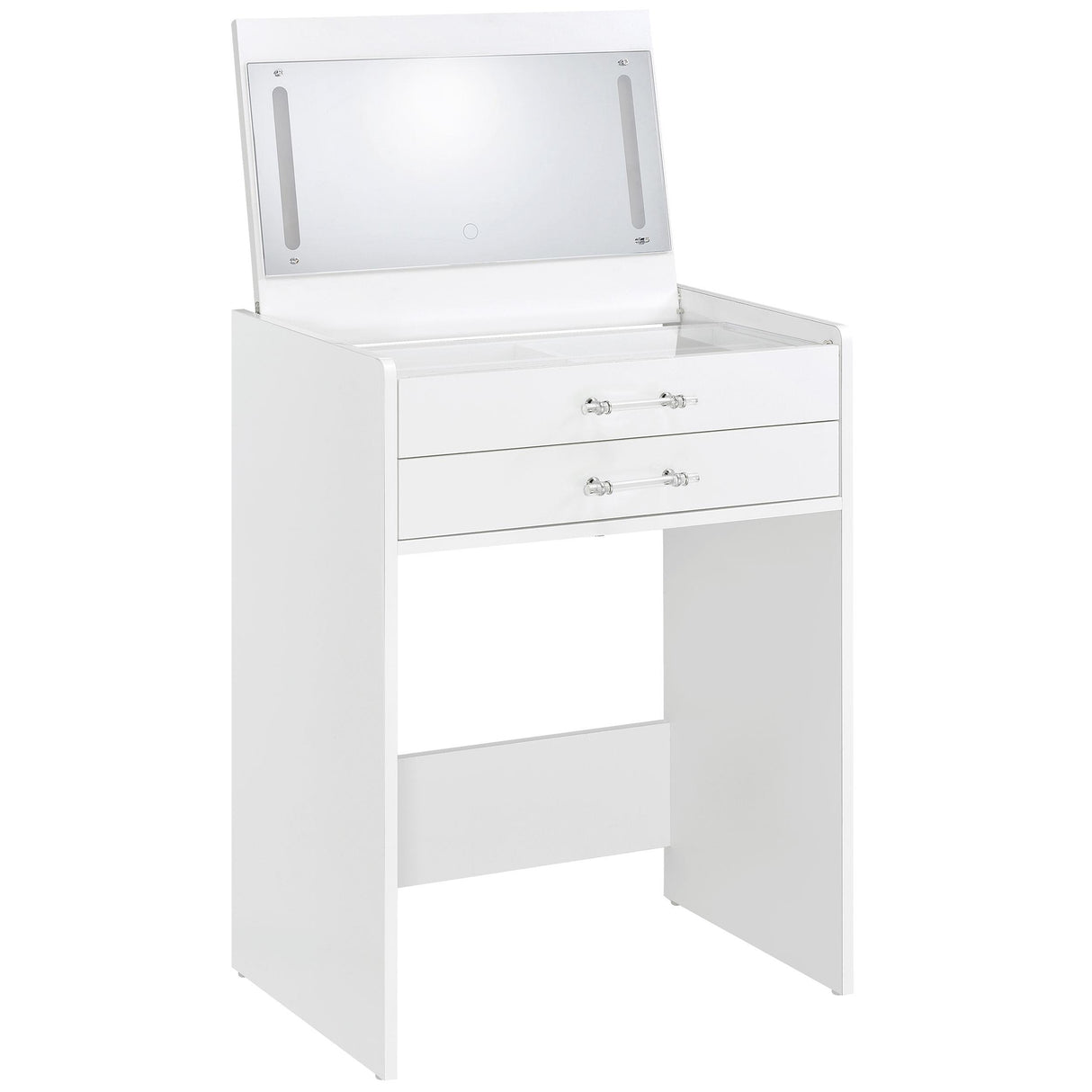 Danbury 3-drawer Makeup Vanity & Stool Set White High Gloss from Coaster - Luna Furniture