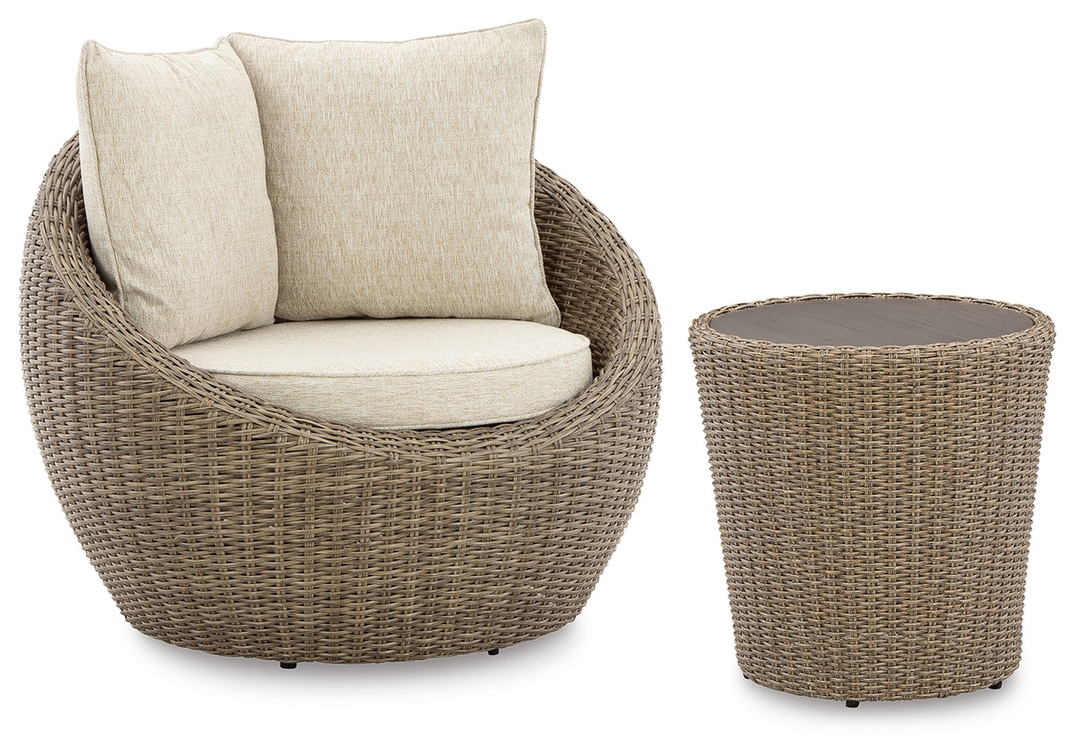 Danson 2 Swivel Lounge Chairs and End Table from Ashley Furniture - Luna Furniture