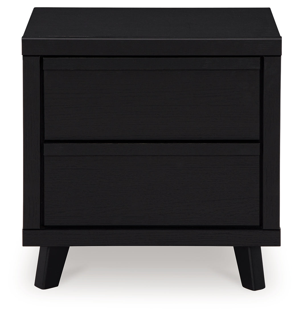 Danziar King Panel Headboard with Mirrored Dresser and 2 Nightstands in Black from Ashley - Luna Furniture