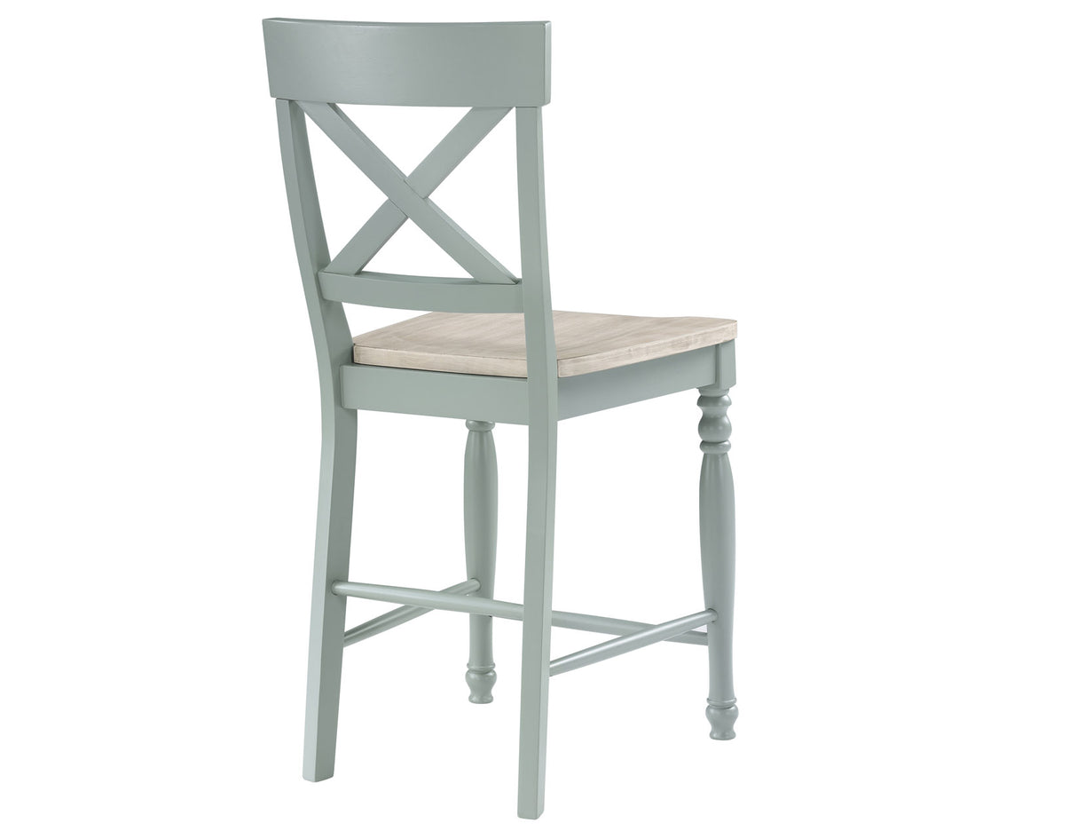 Darcy Mint Green/Natural Counter Height Dining Set with 18-inch Leaf from Steve Silver - Luna Furniture