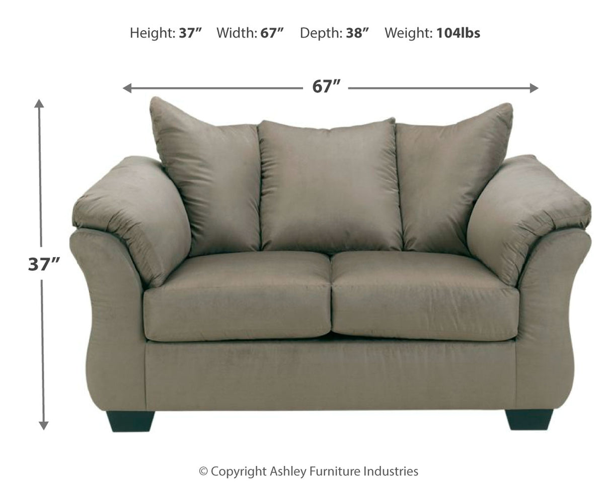 Darcy Sofa, Loveseat, Chair and Ottoman in Cobblestone from Ashley - Luna Furniture