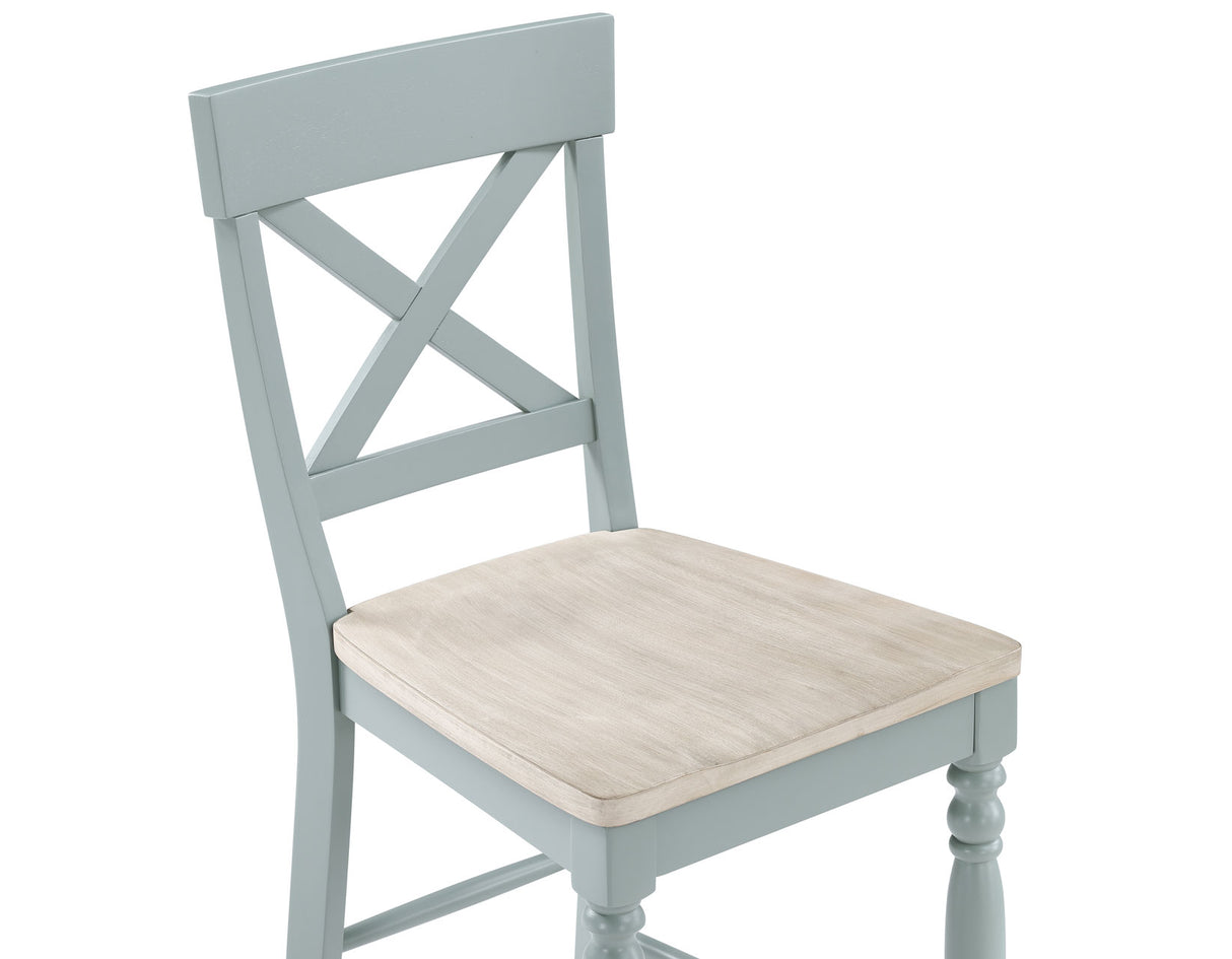 Darcy Solid Wood 24″ Counter Stool, Mint Green and Natural Finish from Steve Silver - Luna Furniture