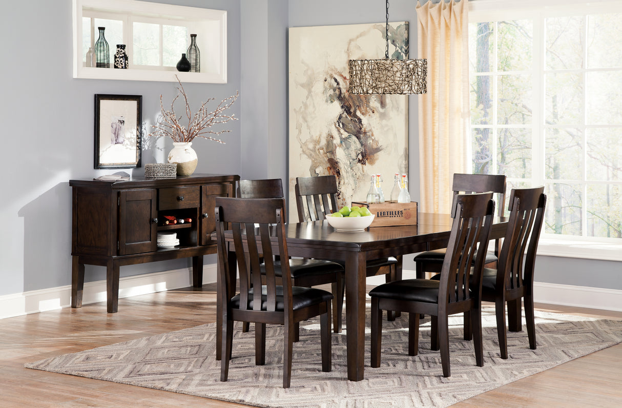Haddigan Dark Brown Dining Table, 6 Chairs and Server from Ashley - Luna Furniture