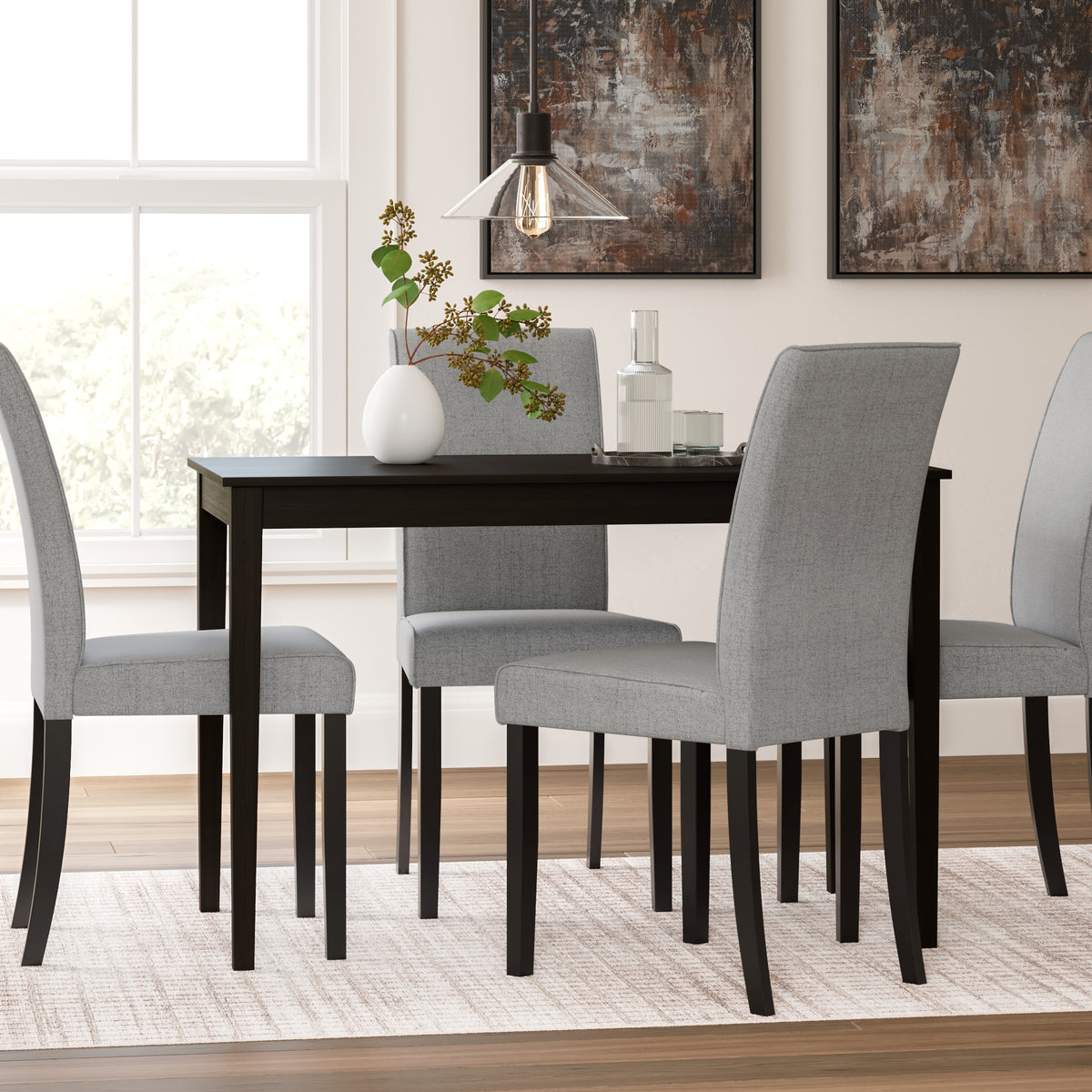 Kimonte Dining Table and 4 Chairs in Dark Brown Luna Furniture