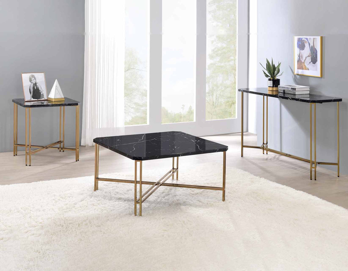 Daxton Faux-Marble Top Sofa Table from Steve Silver - Luna Furniture