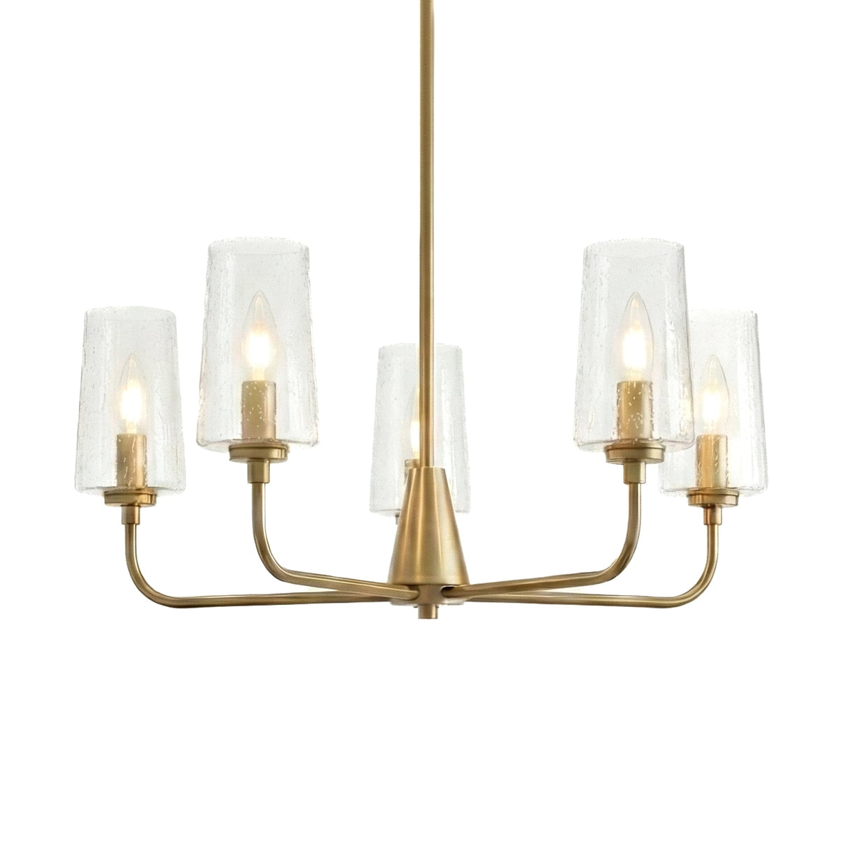 Dazzle Five Lights Chandelier With Clear Seeded Glass -Satin Brass from Ashcroft Furniture - Luna Furniture