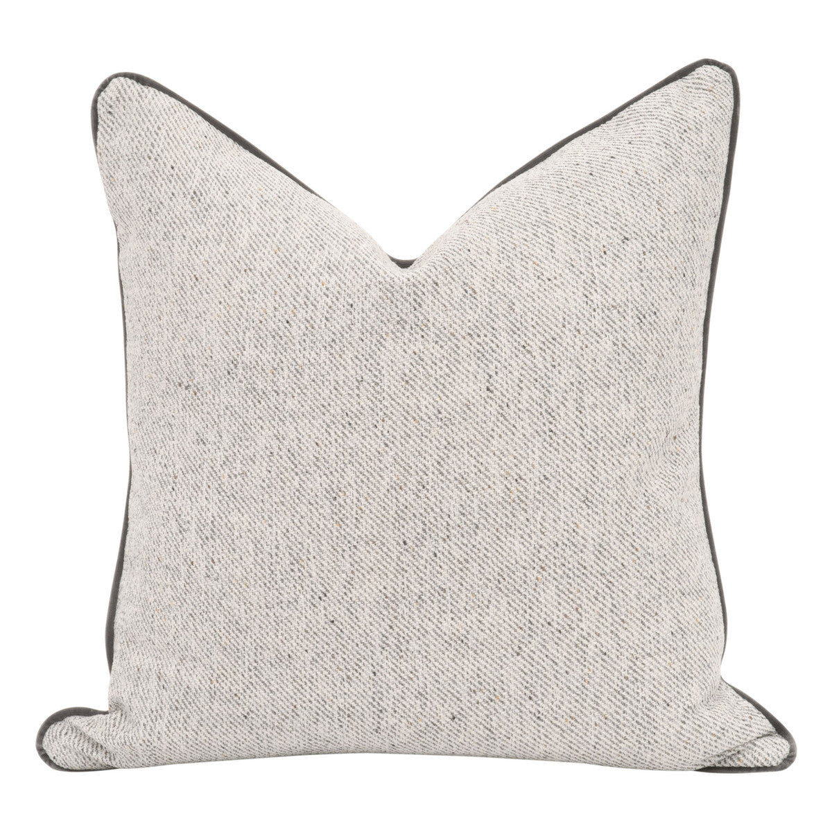 The Not So Basic 22" Essential Pillow in Howell Natural, Dark Dove Velvet Piping, Set of 2 from Essentials For Living - Luna Furniture