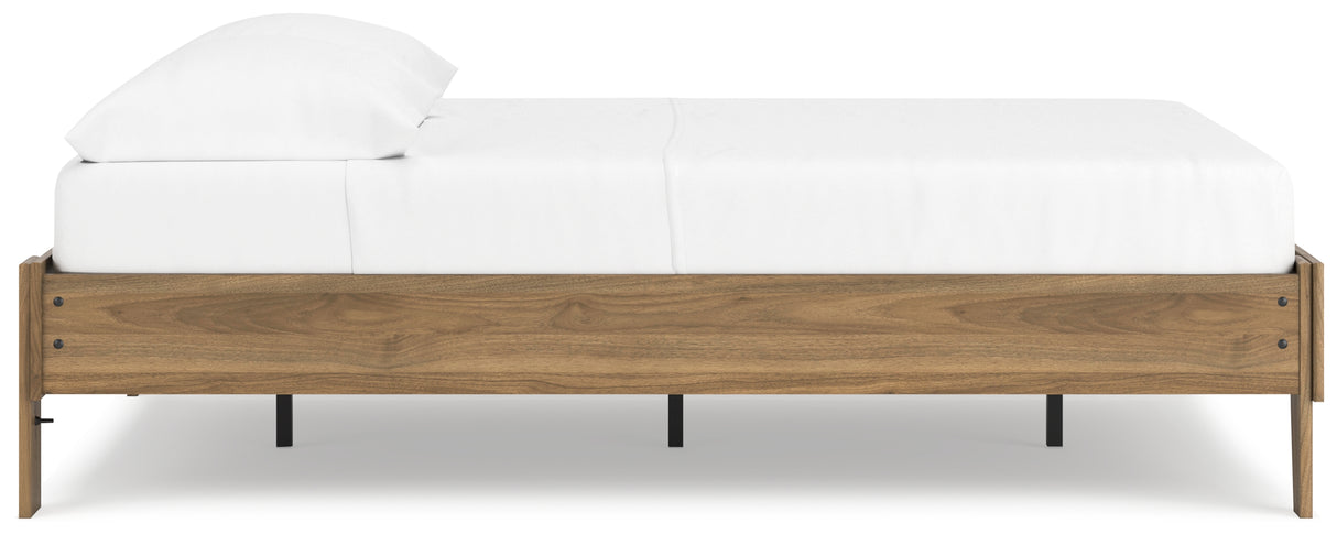 Deanlow Full Platform Bed with Dresser in Honey from Ashley - Luna Furniture
