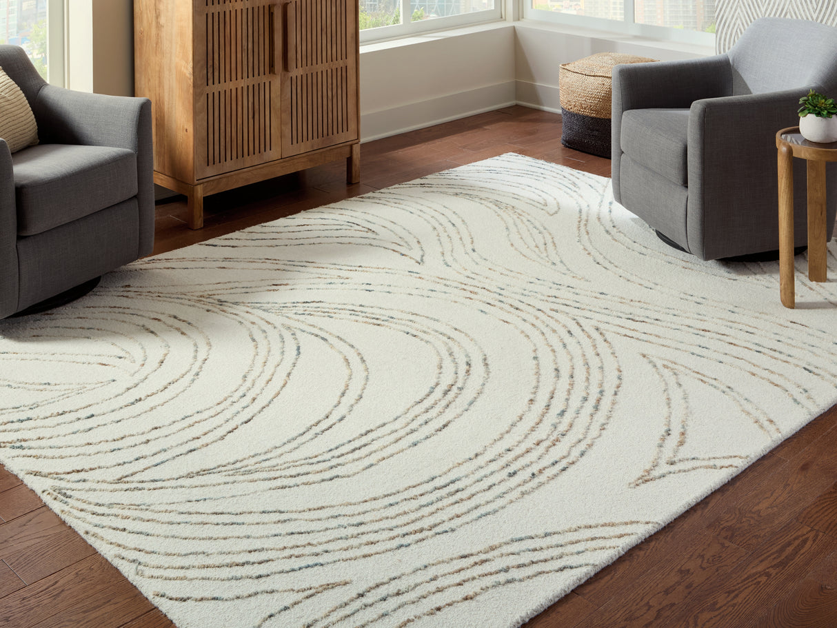 Deenbury Ivory/Green/Brown Large Rug from Ashley Furniture - Luna Furniture