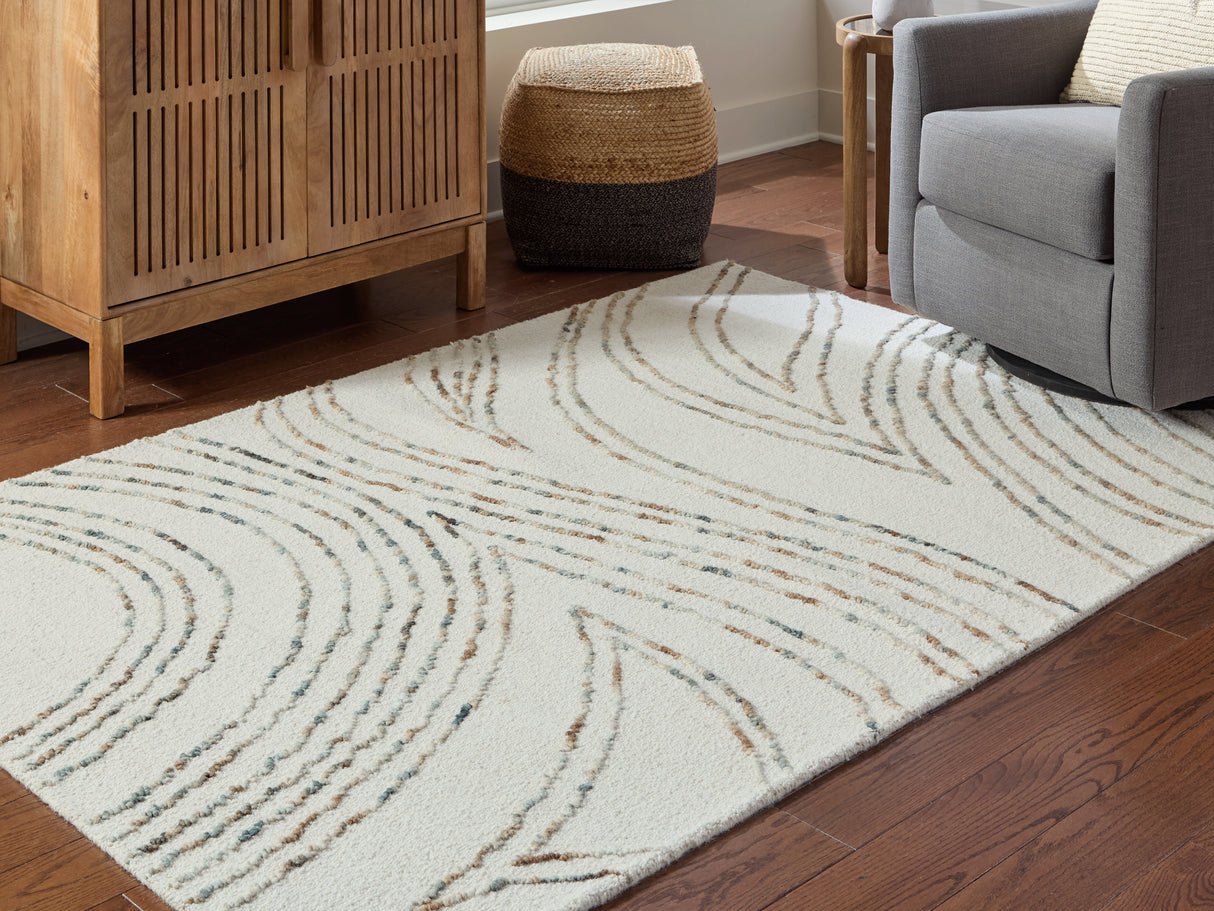 Deenbury Ivory/Green/Brown Medium Rug from Ashley Furniture - Luna Furniture