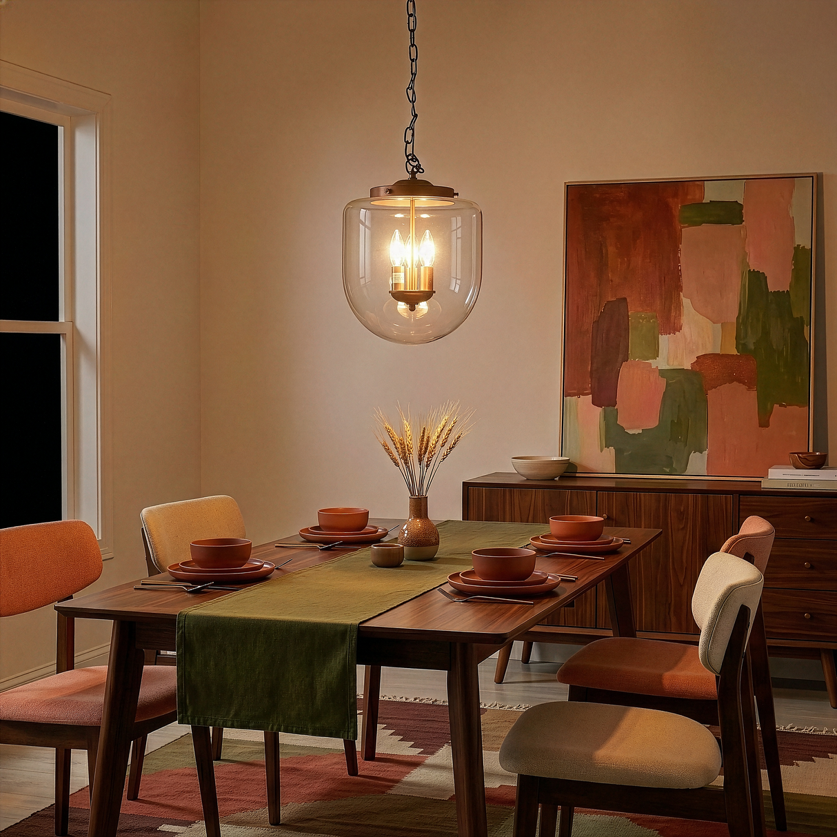 Delphi Pendant Lamp - Coarse Gold and Clear Glass from Ashcroft Furniture - Luna Furniture