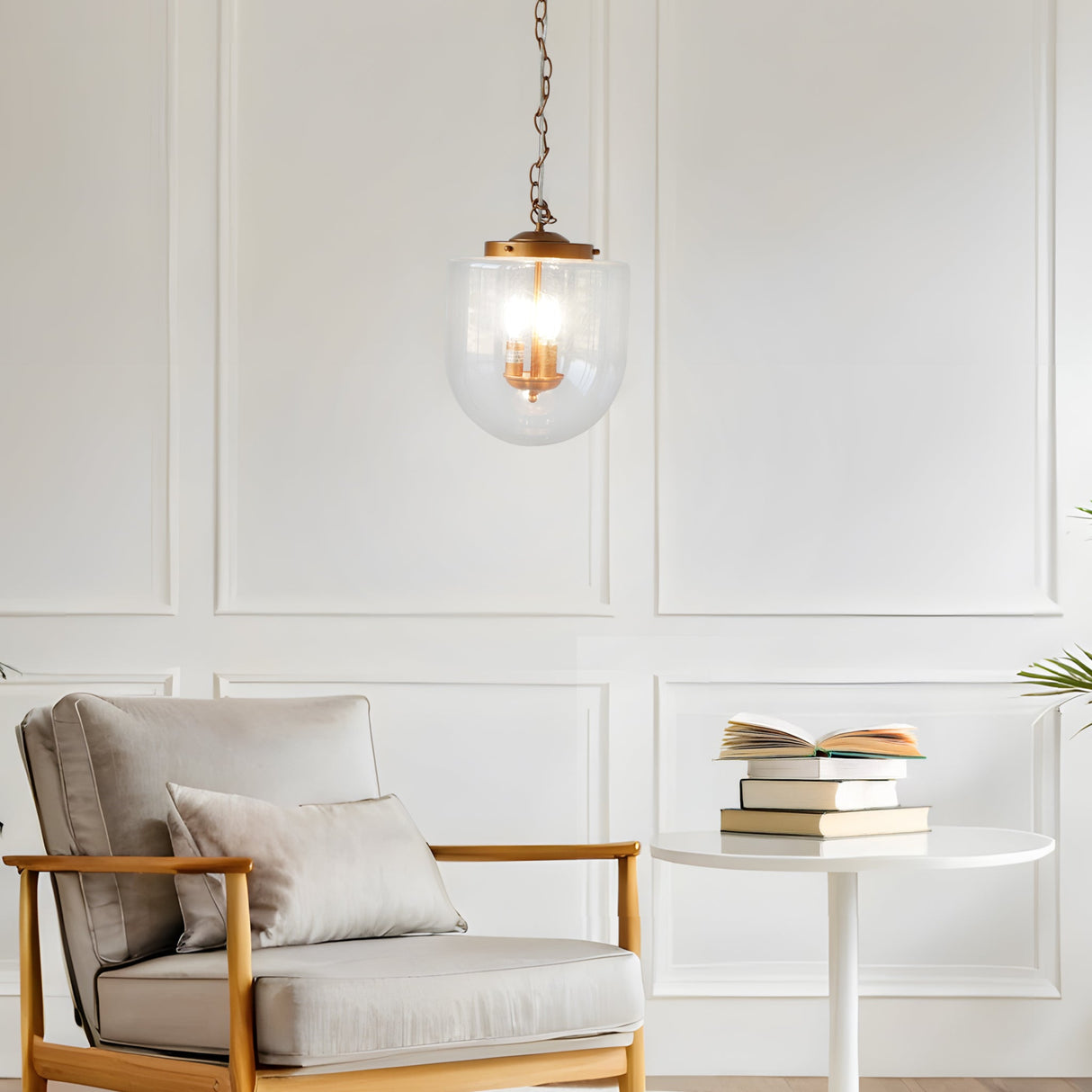 Delphi Pendant Lamp - Coarse Gold and Clear Glass from Ashcroft Furniture - Luna Furniture
