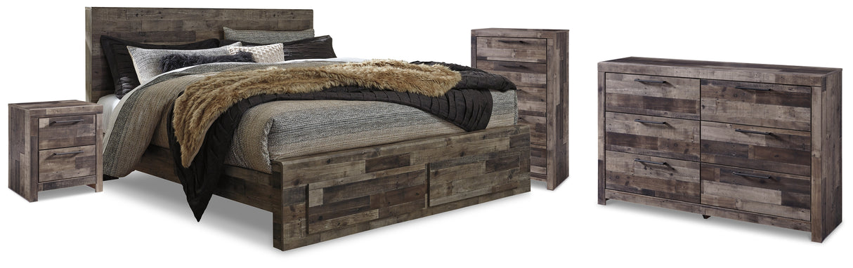 Derekson King Panel Bed, Dresser, Chest and Nightstand from Ashley - Luna Furniture