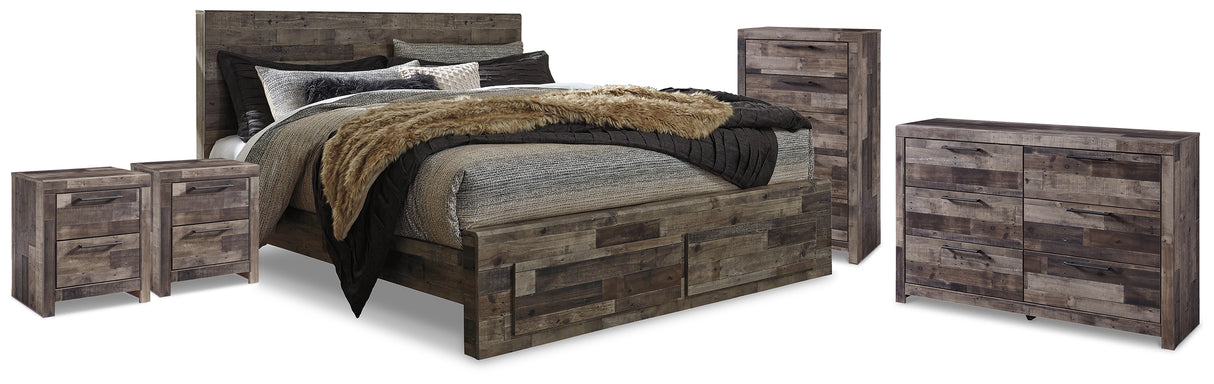 Derekson King Storage Bed, Dresser, Chest and 2 Nightstands from Ashley - Luna Furniture