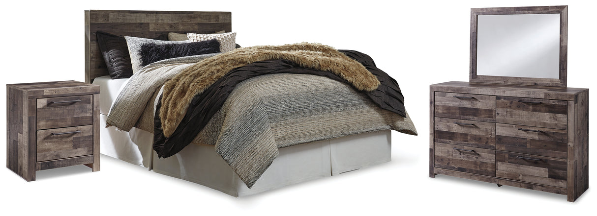 Derekson Multi Gray Queen Panel Headboard, Dresser, Mirror and Nightstand from Ashley - Luna Furniture