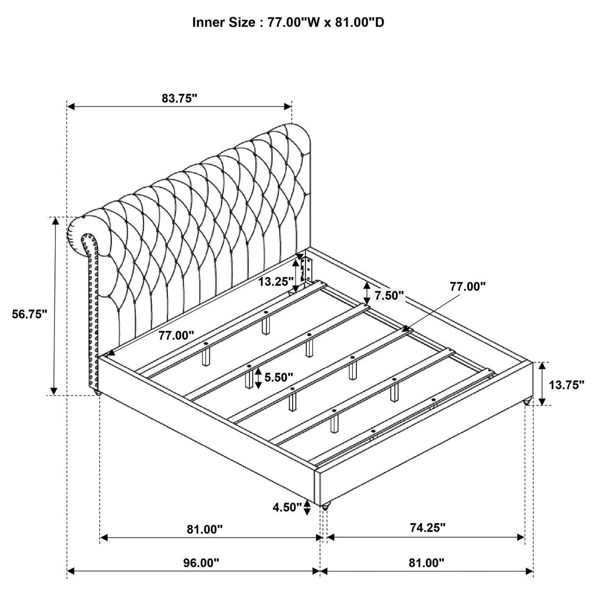 Devon Wine Red and Dark Oak 4-Piece Eastern King Bedroom Set from Coaster - Luna Furniture