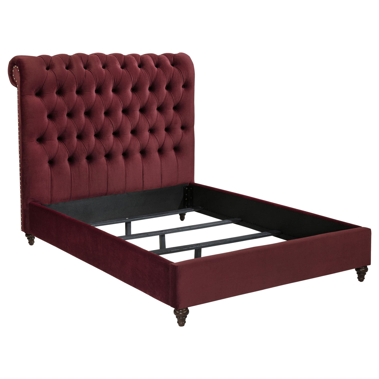 Devon Wine Red and Dark Oak 4-Piece Full Bedroom Set from Coaster - Luna Furniture