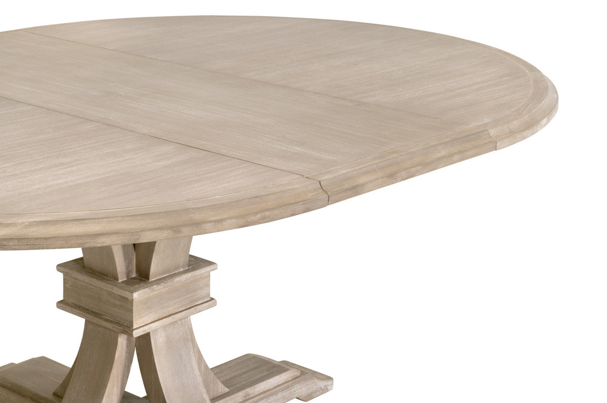 Devon 54" Round Extension Dining Table in Natural Gray Acacia from Essentials For Living - Luna Furniture