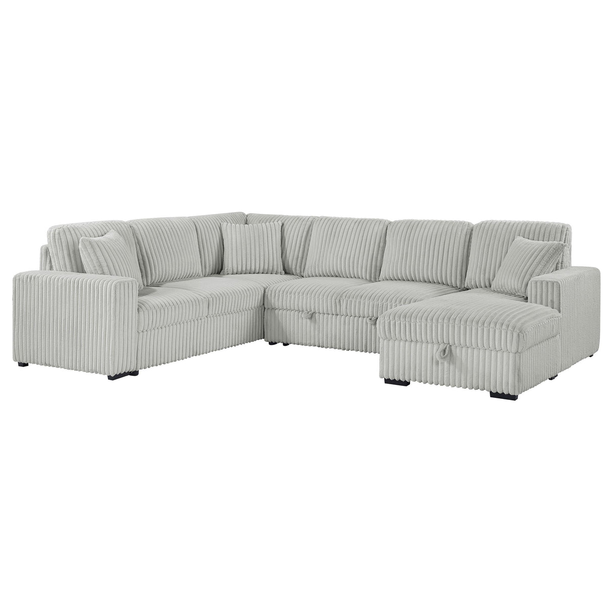 Devonshire Gray Sleeper Sectional Sofa Storage Chaise from Coaster - Luna Furniture