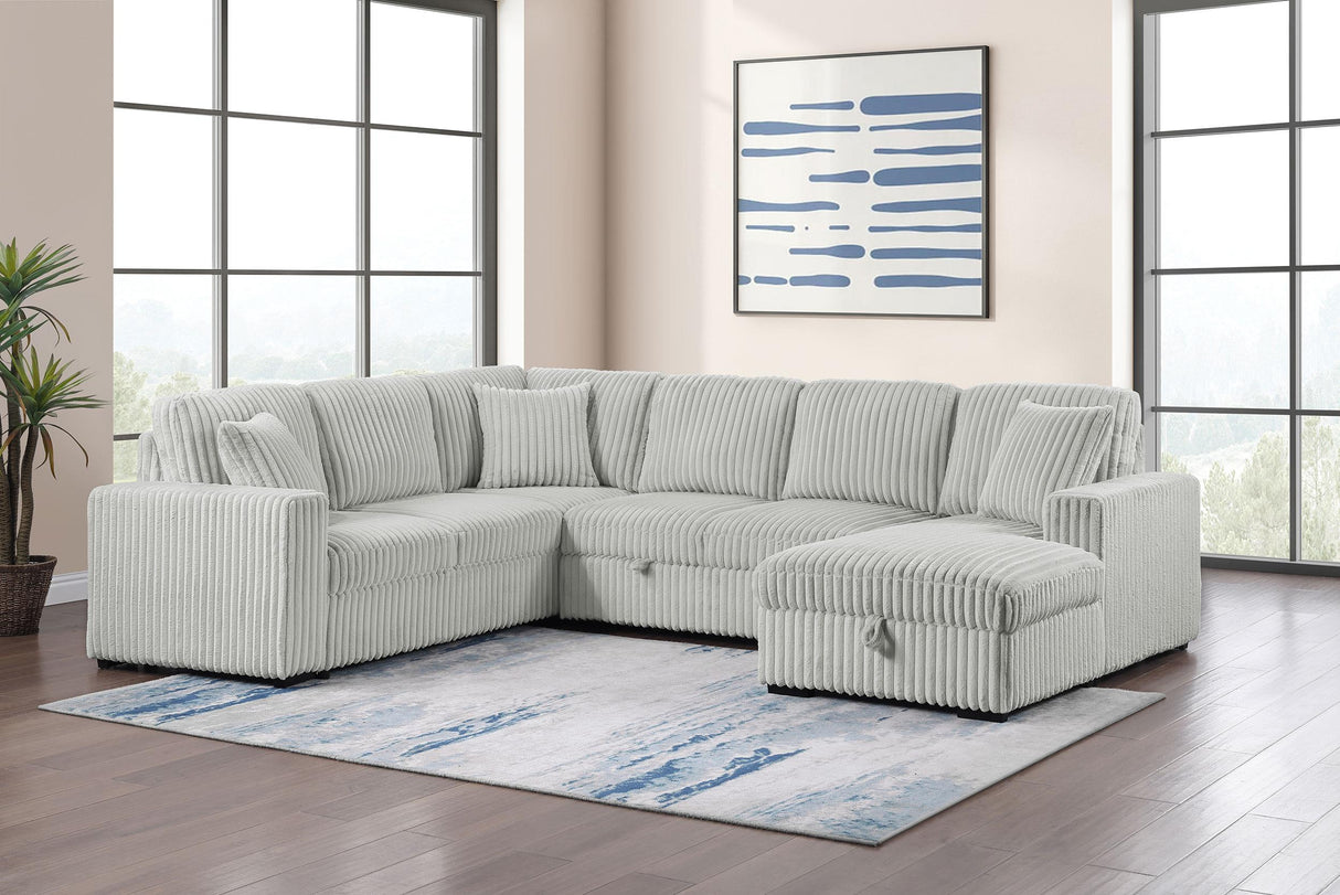 Devonshire Gray Sleeper Sectional Sofa Storage Chaise from Coaster - Luna Furniture