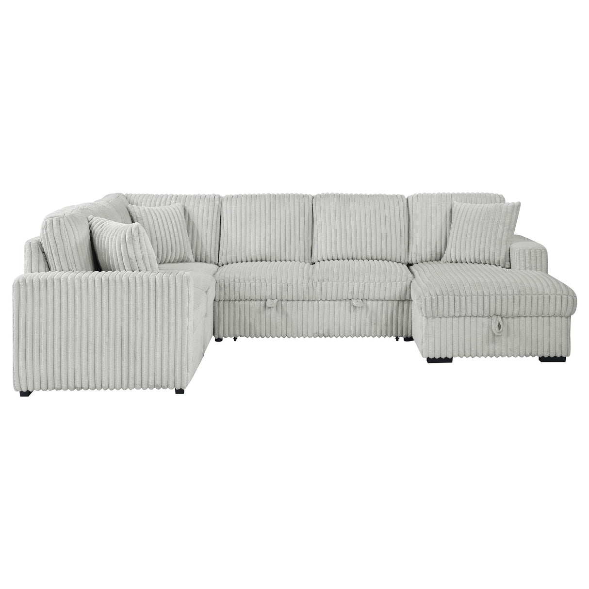 Devonshire Gray Sleeper Sectional Sofa Storage Chaise from Coaster - Luna Furniture