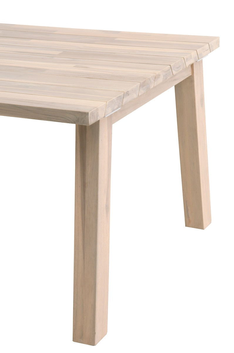 Diego Outdoor Dining Table in Gray Teak from Essentials For Living - Luna Furniture