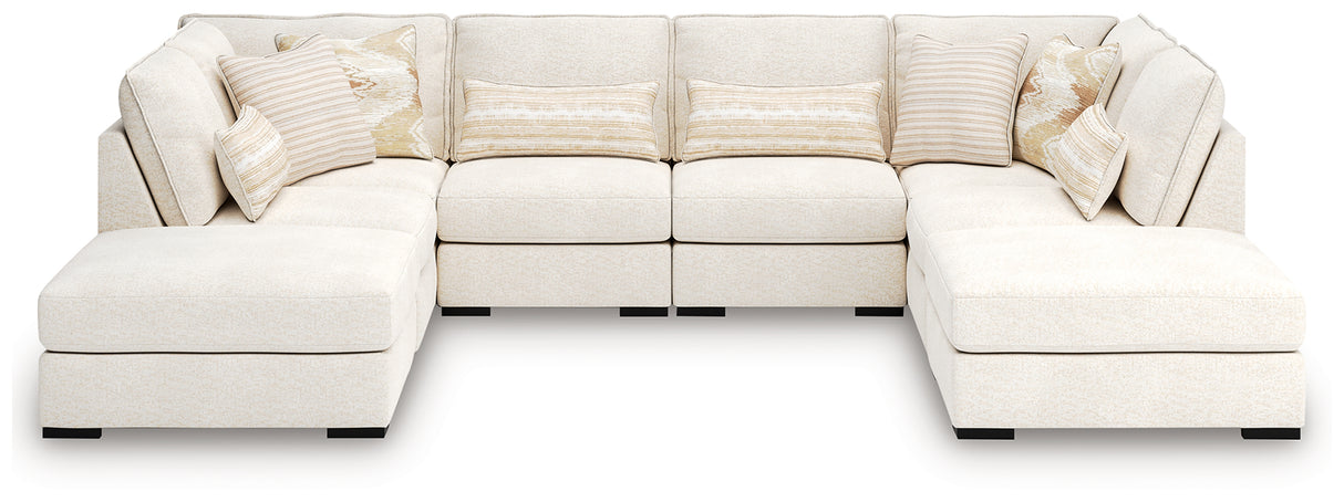 Donelson Creek Vanilla 6-Piece Modular Sectional and Ottoman from Ashley - Luna Furniture