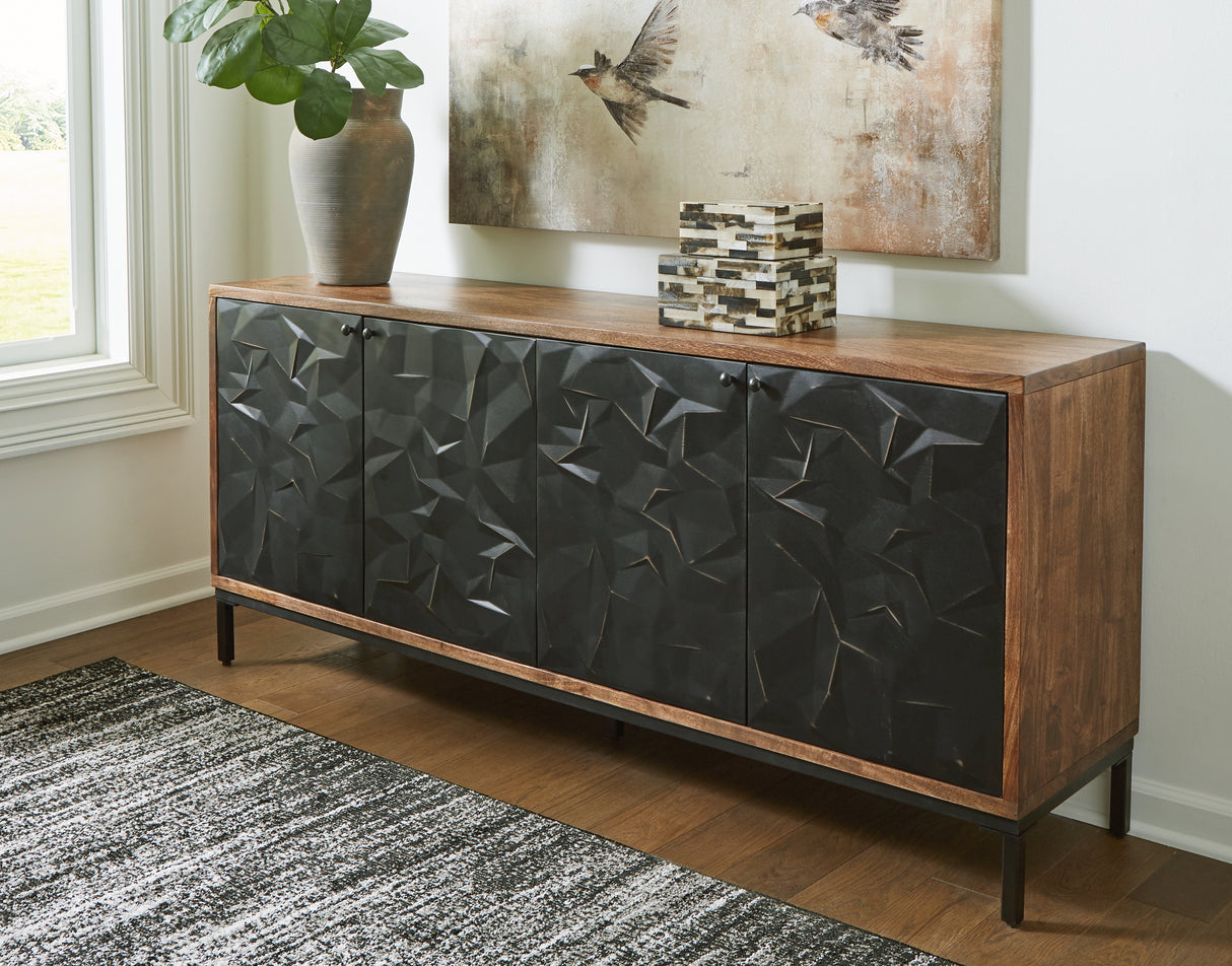 Dorannby Black/Brown Accent Cabinet from Ashley - Luna Furniture
