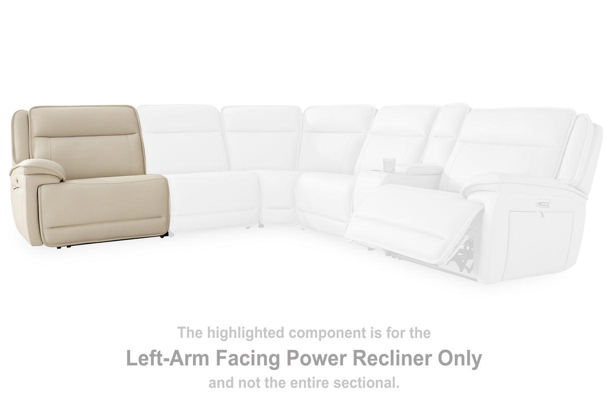 Double Deal Almond Left-Arm Facing Power Recliner from Ashley - Luna Furniture