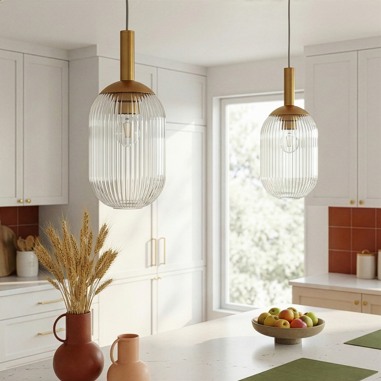 Dover Pendant Lamp - Bronze and Clear from Ashcroft Furniture - Luna Furniture
