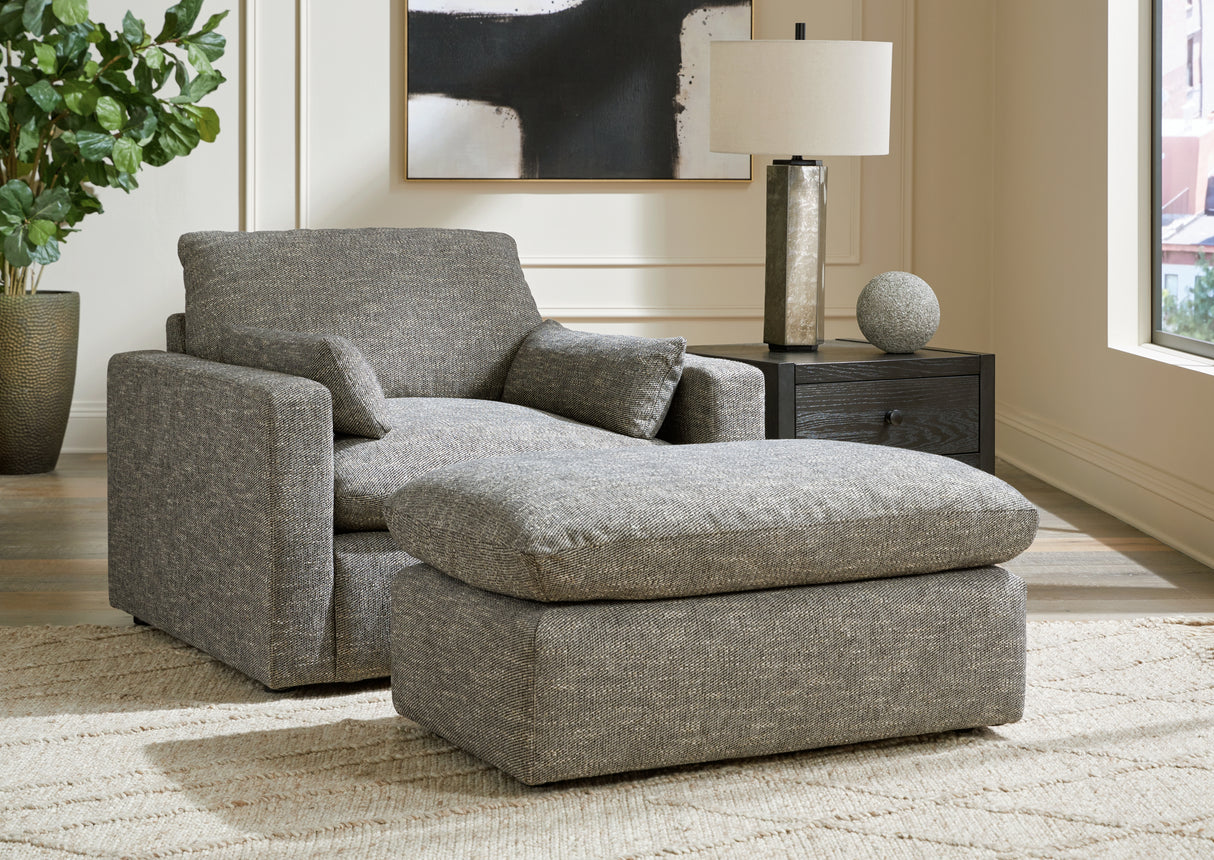 Dramatic Granite Sofa, Loveseat, Chair and Ottoman from Ashley - Luna Furniture