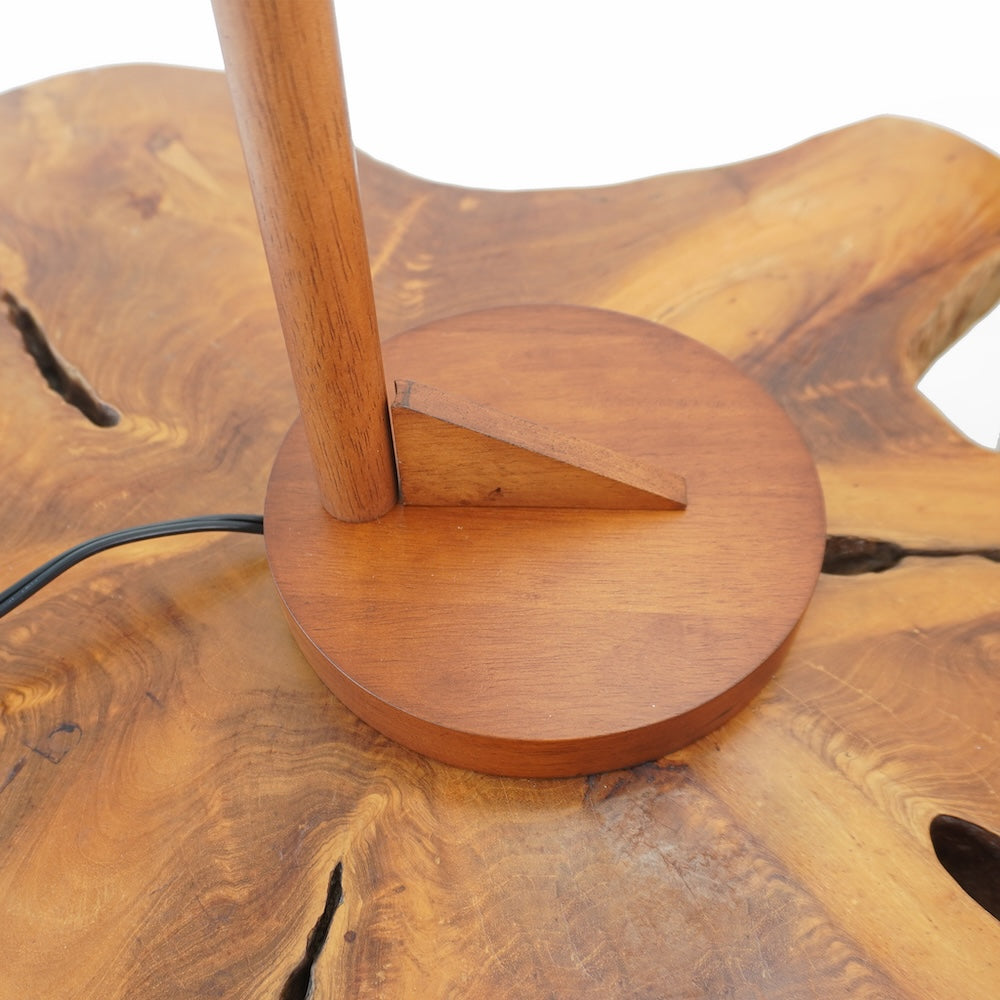 Dreamlight Table Lamp, Brown Solid Wood Base with Elegant Cone Linen Shade from Ashcroft Furniture - Luna Furniture