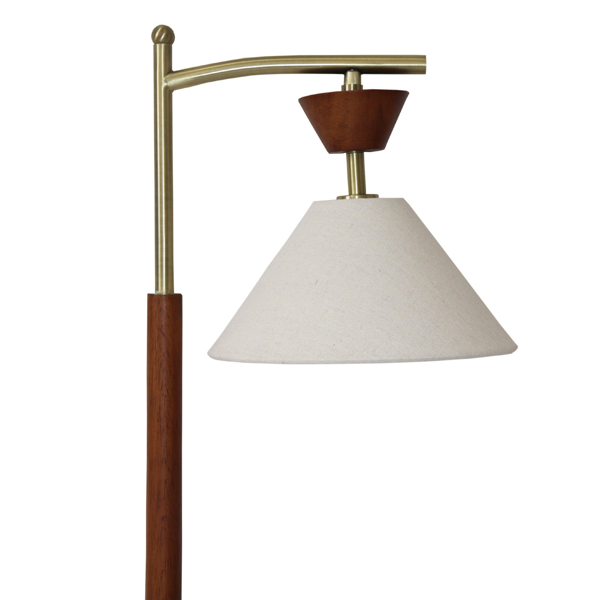 Dreamlight Table Lamp, Brown Solid Wood Base with Elegant Cone Linen Shade from Ashcroft Furniture - Luna Furniture