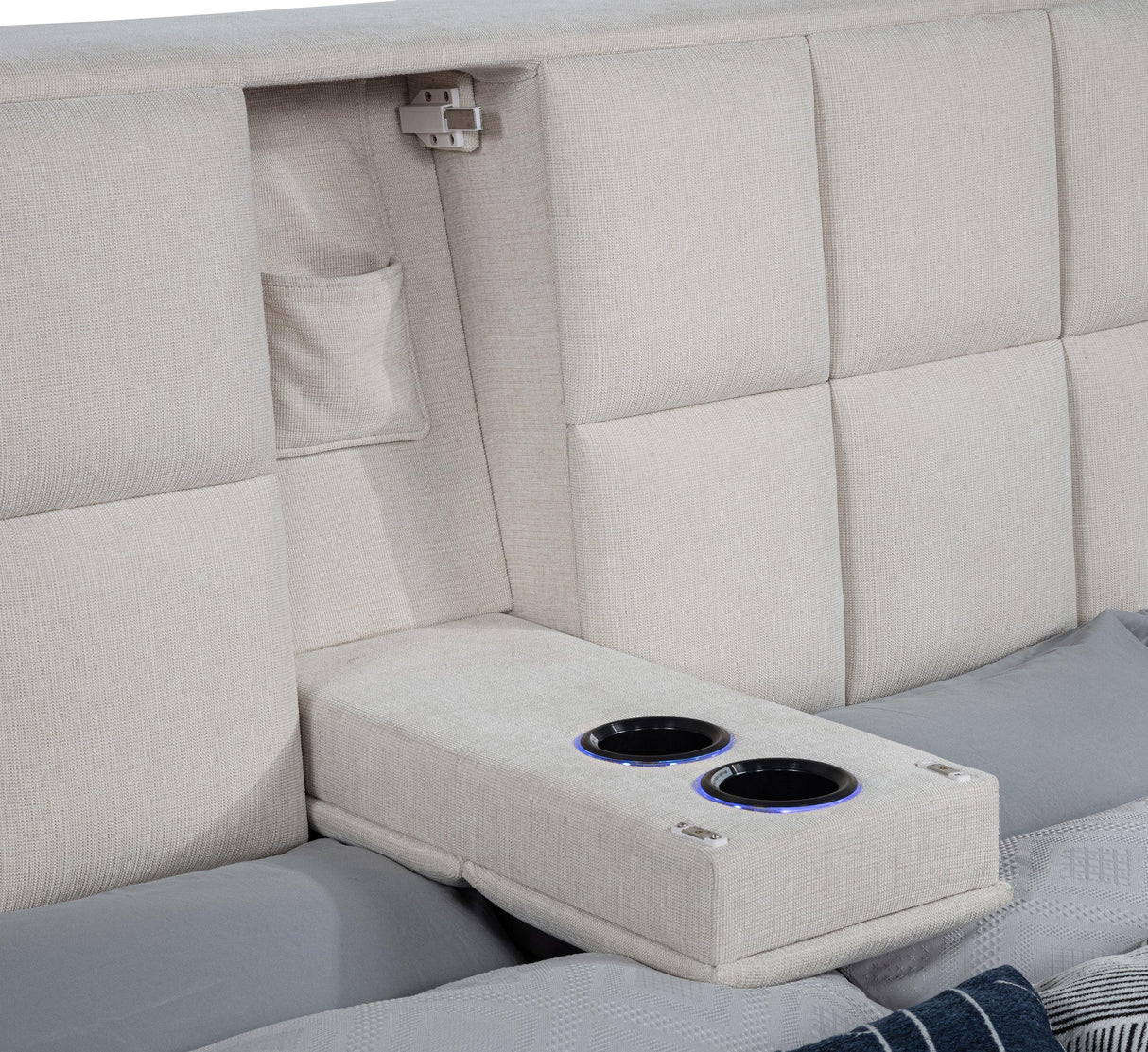 Dreux Cream Upholstered California King Panel Platform Bed from Coaster - Luna Furniture