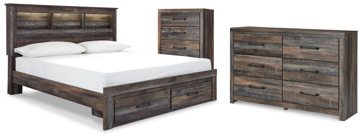 Drystan King Bookcase Storage Bed, Dresser and Chest from Ashley - Luna Furniture