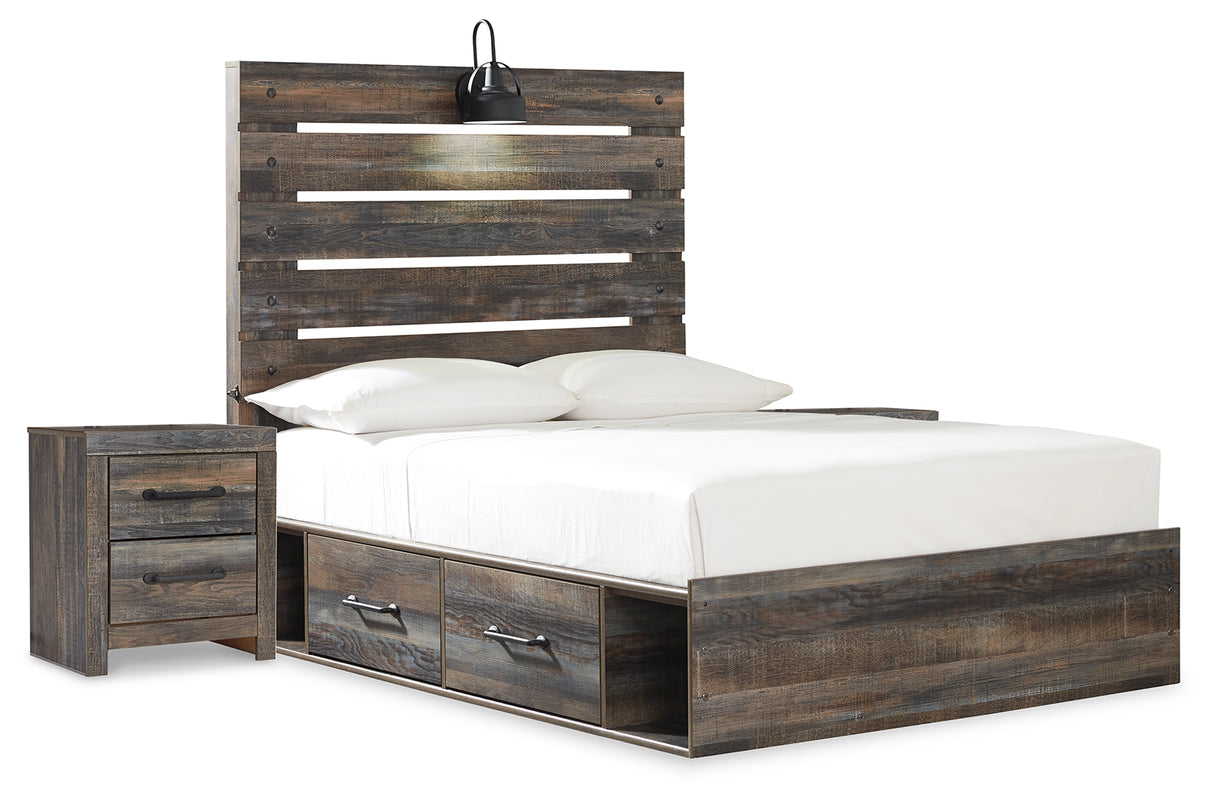 Drystan Multi Full Panel Bed and 2 Nightstands from Ashley - Luna Furniture