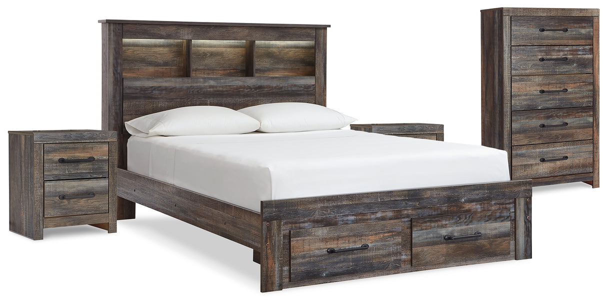Drystan Multi Queen Bookcase Storage Bed, Chest and 2 Nightstands from Ashley - Luna Furniture