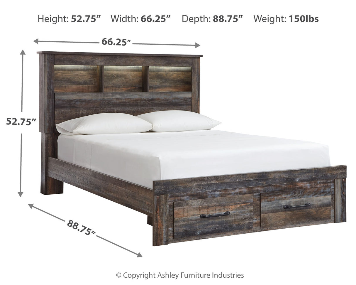 Drystan Multi Queen Bookcase Storage Bed, Chest and 2 Nightstands from Ashley - Luna Furniture