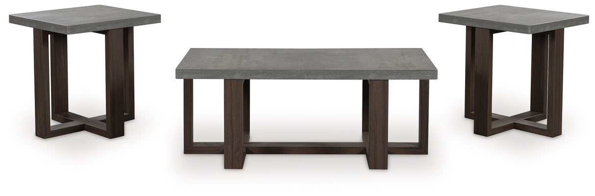 Dynnford Gray/Brown Table (Set of 3) from Ashley - Luna Furniture