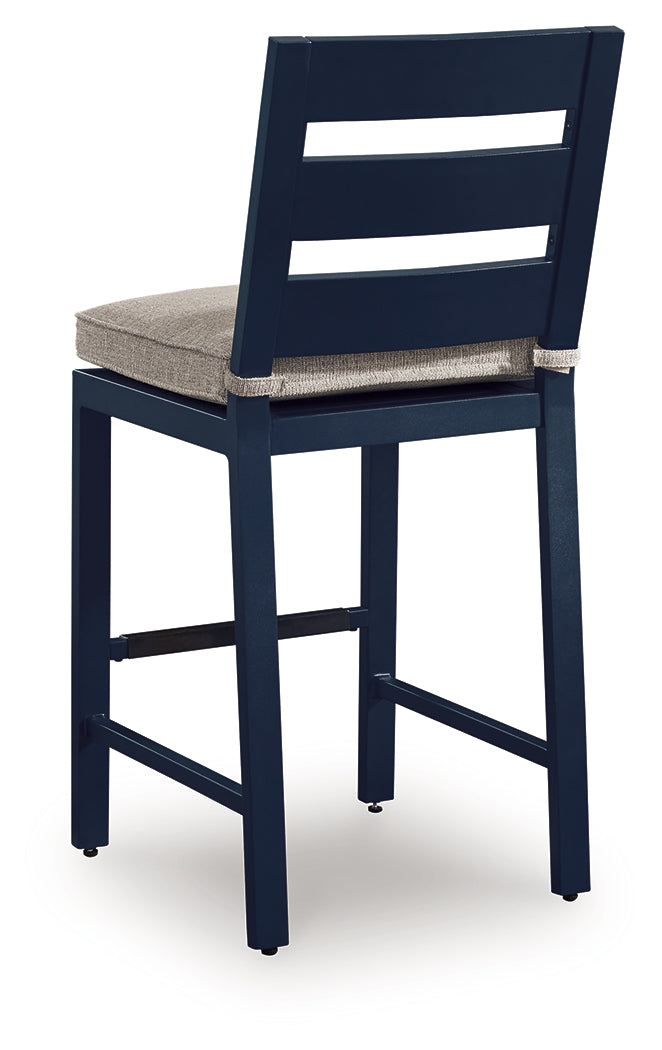 East Beach Blue Outdoor Counter Height Bar Stool (Set of 2) from Ashley - Luna Furniture