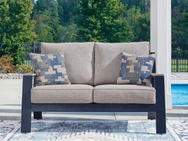 East Beach Blue Outdoor Loveseat with Cushion