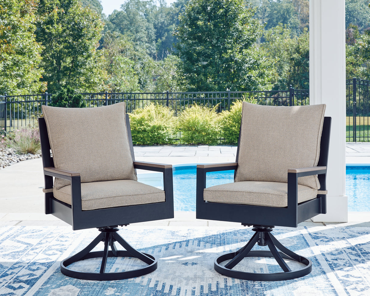 East Beach Outdoor Dining Table and 4 Chairs in Navy Blue/Driftwood from Ashley - Luna Furniture