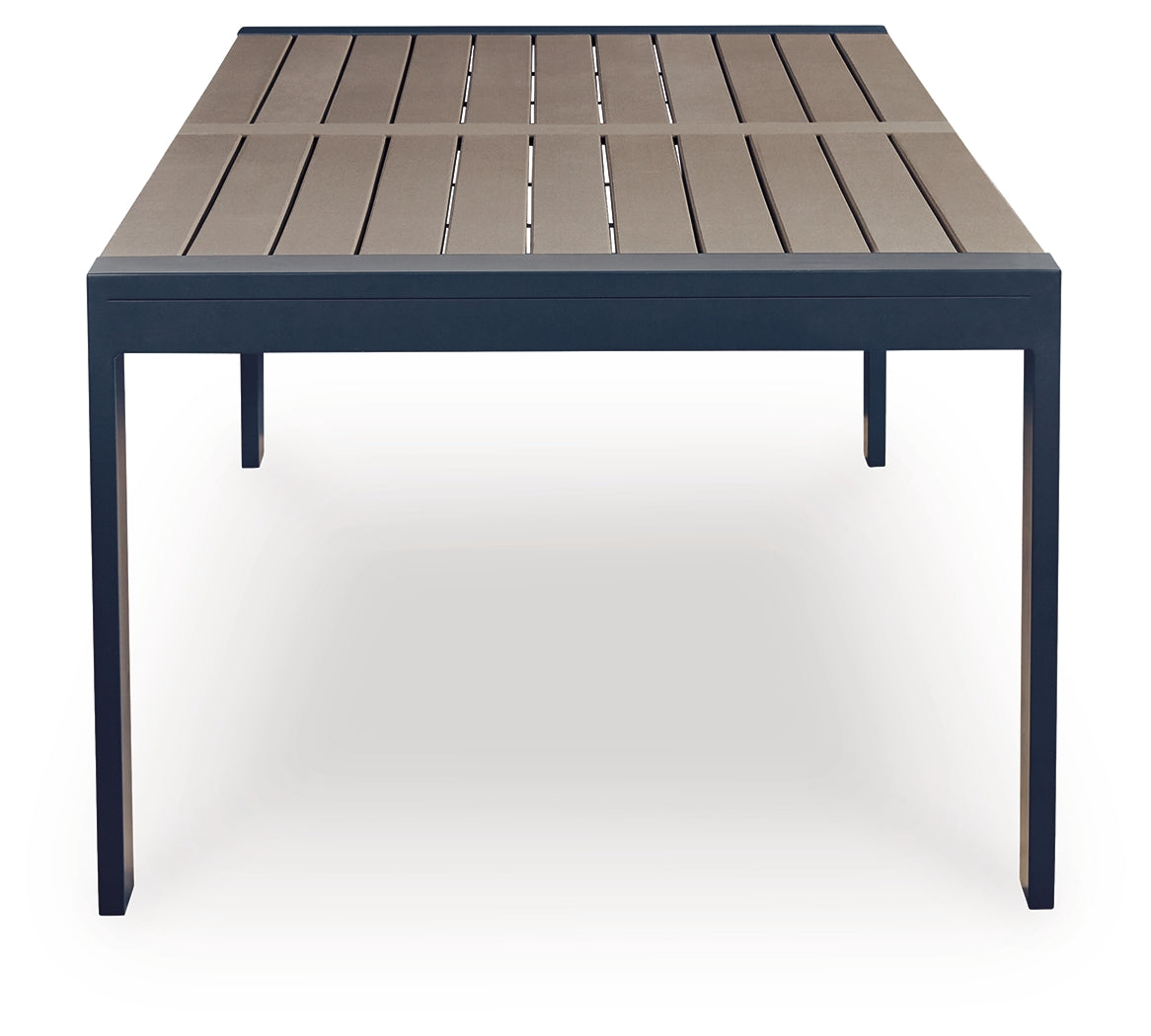 East Beach Outdoor Dining Table and 6 Chairs in Navy Blue/Driftwood from Ashley - Luna Furniture
