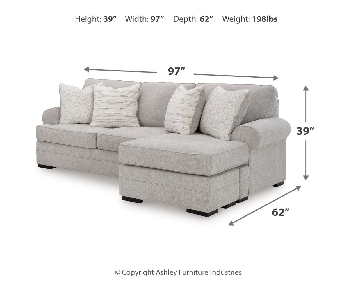 Eastonbridge Sofa Chaise, Chair, and Ottoman in Shadow from Ashley - Luna Furniture