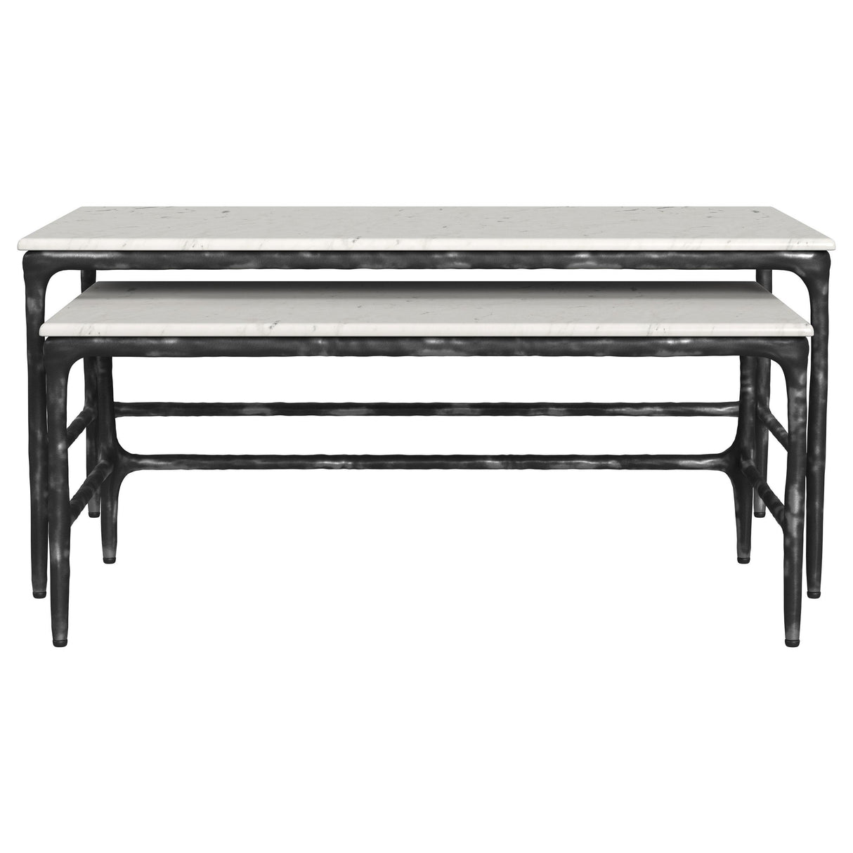 Ebby White 2-Piece Genuine Marble Top Nesting Coffee Tables from Coaster - Luna Furniture