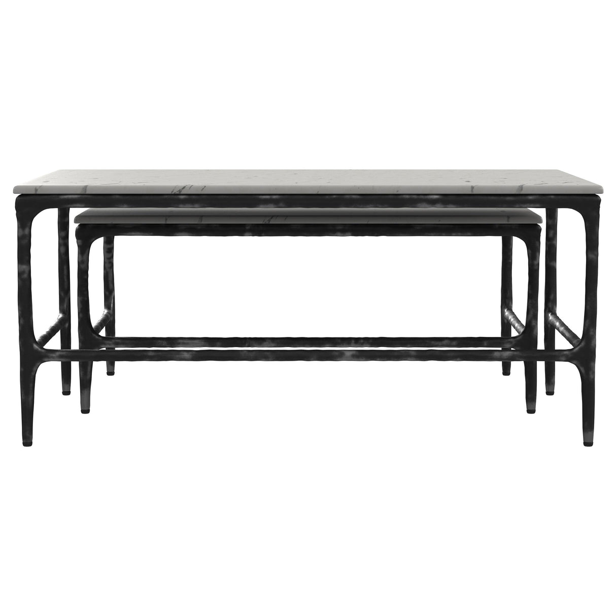 Ebby White 2-Piece Genuine Marble Top Nesting Coffee Tables from Coaster - Luna Furniture