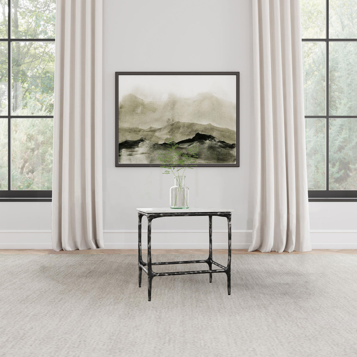 Ebby White Square Genuine Marble Top Metal End Table from Coaster - Luna Furniture